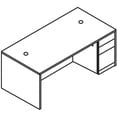 thumbnail image 4 of HON H105895R.NN 10500 Series 72 in. x 36 in. x 29.5 in. L Workstation Right Pedestal Desk with Full-Height Pedestal - Mahogany, 4 of 6