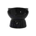 thumbnail image 2 of Giunmcul Ceramic Cat Food Bowl Large Capacity 13x12x11.5cm Elevated Pet Feeding Bowl Neck Protection Design Black Non-Slip Bottom Dishwasher Safe Black, 2 of 6