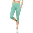 thumbnail image 2 of Women's High Waist Pocket Activewear Leggings, Dusty Jade, Capri, S, 2 of 5