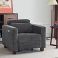 thumbnail image 1 of MCombo Petit Fauteuil Inclinable en Tissu HL128, Appuie-Tête Réglable, Ports USB, Gris Foncé, 1 of 8