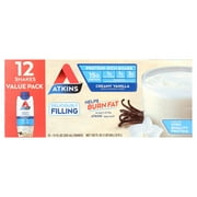 Atkins Creamy Vanilla Protein Shake, High Protein, Low Carb, Low Sugar, Keto Friendly, 12 Count (Value Pack)