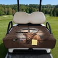 thumbnail image 2 of Whosucclay Scottish Highland Cow Wooden Cross Club Car Seat Cover Protector, 4 Convenient Pockets for Ezgo TXT RXV 2-Person Golf Carts Yamaha Carts, 2 of 9