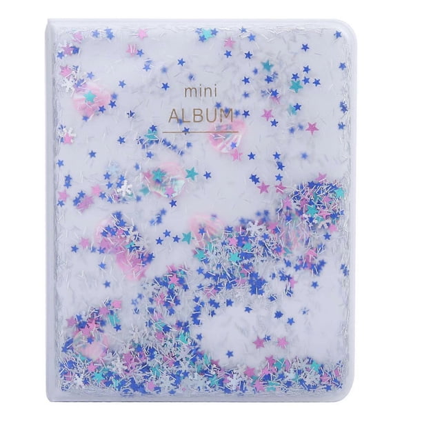 Mini album photo 3 pouces Quicksand Beads 64 pochettes pour photos Instax (bleu)