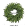 thumbnail image 3 of Large 22 Inch Real Touch Christmas Wreath - Artificial Faux Cedar & Pine Wreath for Front Door, Windows, and Mantle, All-Season Indoor Outdoor Holiday Decor, 3 of 7
