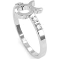 thumbnail image 5 of Taurus Zodiac Sign Diamond Ring In Solid 14k White Gold, 5 of 6