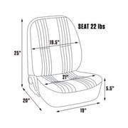 Procar 80-1400-53L LH-Side Low Back White Vinyl Bucket Seat Fits select: 1975-2003 FORD F150, 1993-2007 HONDA CIVIC