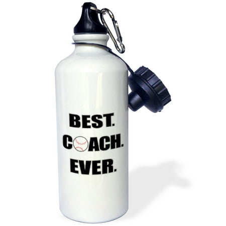 3dRose Baseball Best Coach Ever, Sports Water Bottle, (Best Everyday Water Bottle)