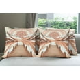 thumbnail image 3 of Ambesonne Lake Throw Pillow Cover Pack of 4, Mountains Pier and Mandala, 4 Pcs-20" x 20", Salmon Redwood and Dark Rust, 3 of 5