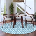 thumbnail image 5 of Minimalist Art Round Rug 5ft Washable Circle Kitchen Rugs Non Slip Boho Abstract Floral Lattice Light Blue Large Area Rug Indoor Floor Carpet for Bedroom Living Room Home Office Dining Room Nursery, 5 of 9