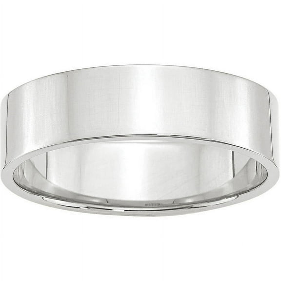 Primal Gold 10 Karat White Gold 6mm Lightweight Flat Band Size 10