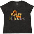 thumbnail image 3 of Inktastic Happy Halloween Decorated Letters with Dancing Pumpkins Women's Plus Size T-Shirt, 3 of 5