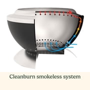 Cuisinart 24” Cleanburn Smokeless Fire Pit with Removable Base for Ash, Portable Wood Burning Outdoor Fireplace, Stainless Steel Smoke Free Outdoor Heater, Enhanced Airflow and Easy Cleanup