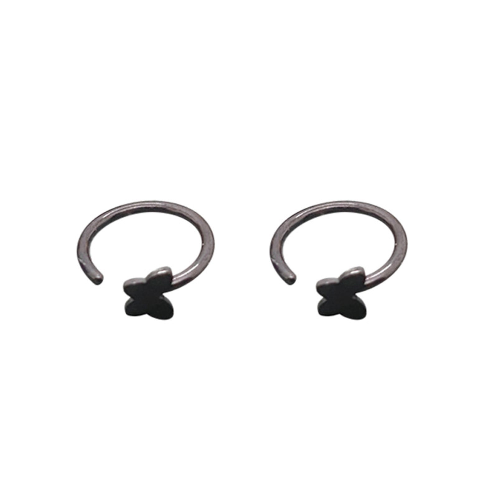 ZTTD Fashion 1 Pair Butterfly C Shaped Nose Rings False Nail Nose Mixed