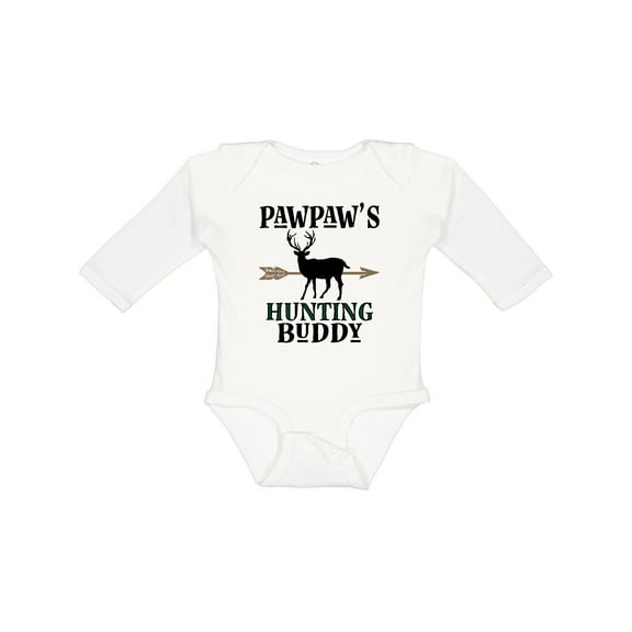 Inktastic Pawpaw Hunting Buddy Bow Hunter Boys or Girls Long Sleeve Baby Bodysuit