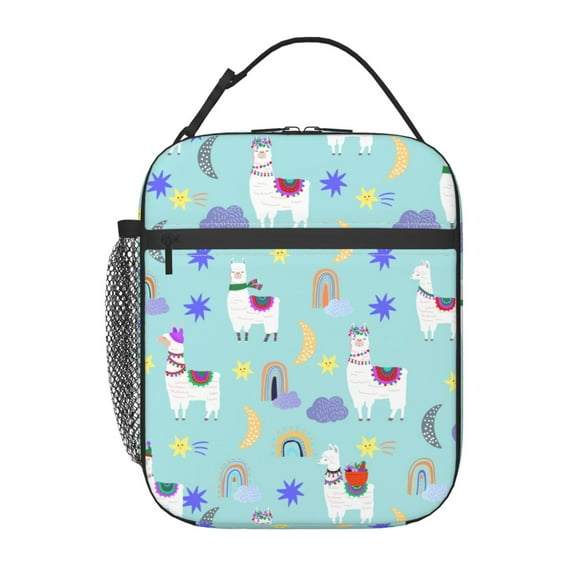 Llama Blue Insulated Lunch Bag For Women Men, Portable Leakproof Tote Cooler Meal Bag, Reusable Lunch Box For Work/Office/Picnic/Travel