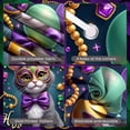 thumbnail image 3 of Colorful Balloons Mardi Gras Banner Golden Beads  Masquerade Display Purple Bowtie Ornate Mask Carnival Backdrop for Carnival Party Masquerade Event Feline Themed Celebration, 3 of 7