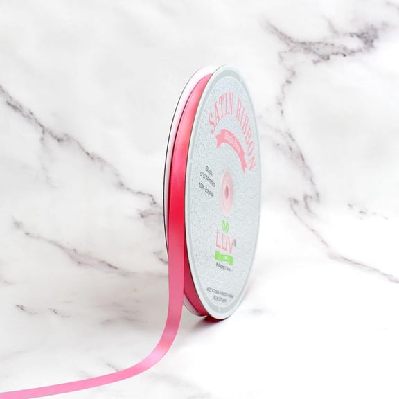 Creative Ideas Premium Baby Doll Pink Single Face Satin Ribbon – 3/8" x 100 Yards