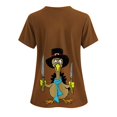 thumbnail image 3 of Xfvqtps Thanksgiving Scrub Tops for Women Soft V-Neck Scrubs Comfortable Nursing Uniforms Thanksgiving Turkey Print Short Sleeve Workwear Top Working Uniforms with Pockets Multicolor, 3 of 3