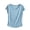 Blue, variant on Hvogkswy Plus Size Pajamas for Women Solid V Neck Short Sleeve Sleepwear T-Shirt Thin Breathable Loose Casual Home Tops