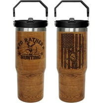 30oz Hunting Tumbler with Handle and Flip Straw, for Deer Hunting - Great Gift for Dad, Father''s Day, Christmas