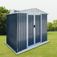 thumbnail image 2 of 6x4 FT Outdoor Storage Sheds, Aluminum Alloy Frame, Backyard Garden Patio Lawn Outdoor Shed for Organizational Tool and Equipment in Yard, Grey, 2 of 7