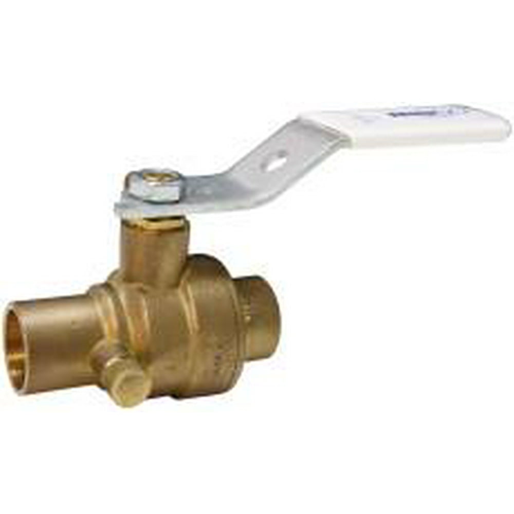 NIBCO BALL VALVE C X C 1" WITH DRAIN, BRASS, LEAD FREE per 2 Each
