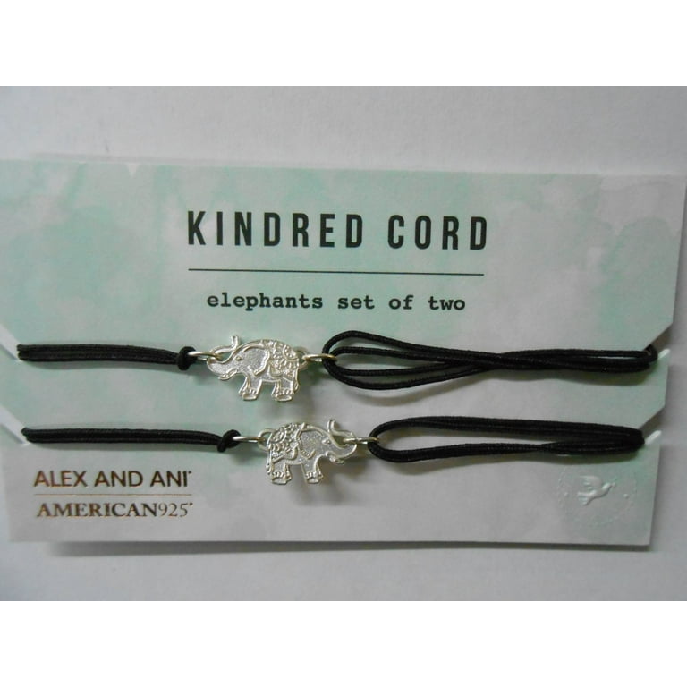 Alex and Ani Kindred Cord, Elephants Sterling Silver Bangle