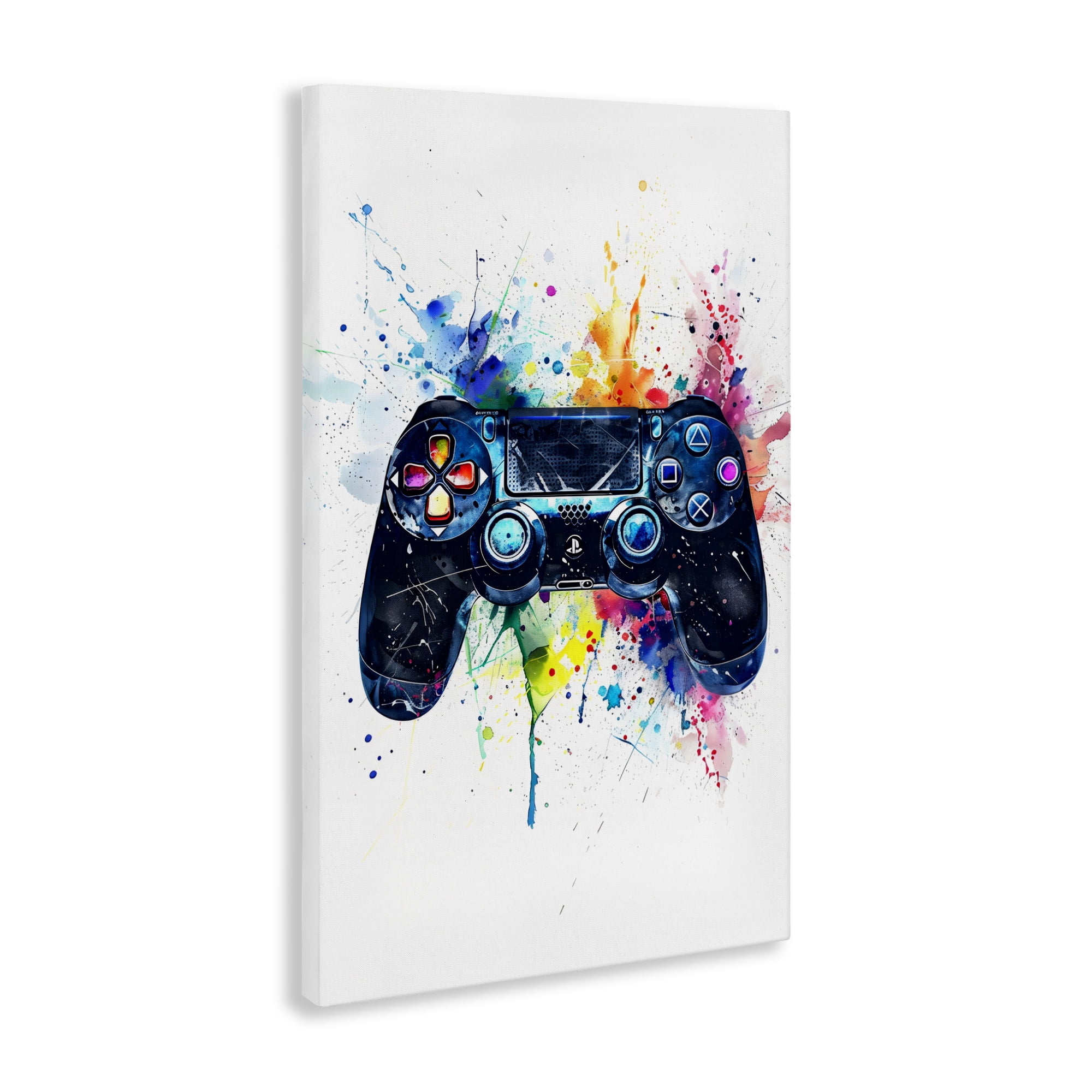 Stupell Industries Colorful Gaming Controller Splatter Canvas Wall Art, design by Creative Studio