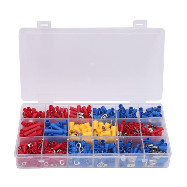 VOBOR 520 piezas Kit de conector de cable Juego de terminales prensados en frío Suministros industriales eléctricos Kit de terminales de cable