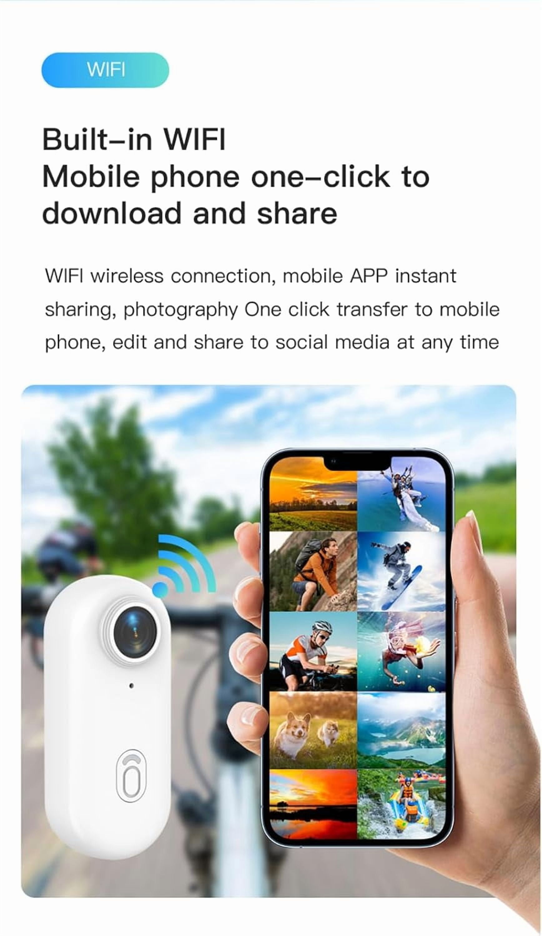 2026 Upgraded HD Action Camera, 360° Motorcycle Camera with 1080P/4K Video, Mini Wearable Body Cam for Vlogging and Diving with Mounting Accessories