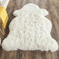 thumbnail image 2 of SAFAVIEH Arctic Giselle Solid Polyester Shag Area Rug, Ivory, 4' x 6' Scalloped, 2 of 7