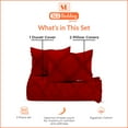 thumbnail image 4 of SGI Bedding 3 Piece Cotton Diamond Ruffle Duvet Cover Blood Red Solid 600TC Oversized Queen, 4 of 8