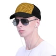 thumbnail image 4 of Naloa Gold Glitter Adult adjustable Print Baseball Hat, Patchwork curved brim baseball capfor Men and Women, One Size, 4 of 5