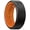 Black&Orange, variant on Men's Silicone Wedding Bands, 8mm Comfort Fit with Unique Inner Groove Design, Rubber Engagement Rings for Daily Wear and Activities, Black&Orange, Size 11