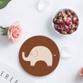 thumbnail image 4 of XDDJA Elephant Set of 6 Round Coaster for Drinks, Absorbent Ceramic Stone Coasters Cup Mat with Cork Base for Home Kitchen Room Coffee Table Bar Decor, 4 of 5