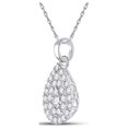thumbnail image 2 of 10kt White Gold Womens Round Diamond Teardrop Pendant 1/2 Cttw, 2 of 2