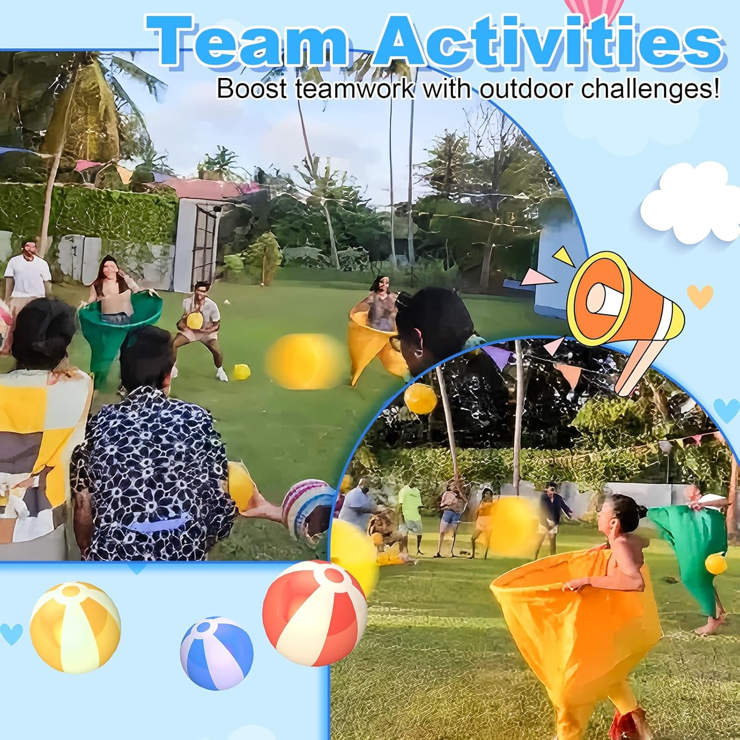 Granny Pants Yard Game for All Age - Giant Outdoor Tossing Game with Bouncy Balls, Backyard Party & Team Building Activity for Groups