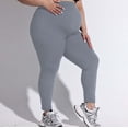 thumbnail image 2 of Gyujnb Plus Size Over Belly Maternity Leggings High Waist Full Support Soft Seamless Stretchy Yoga Sports Pregnancy Ankle Length Pants,XXL, 2 of 5