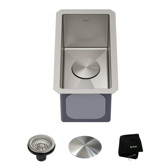 KRAUS Standart Pro 10" Undermount Single Bowl 16 Gauge Stainless Steel Bar Kitchen Sink
