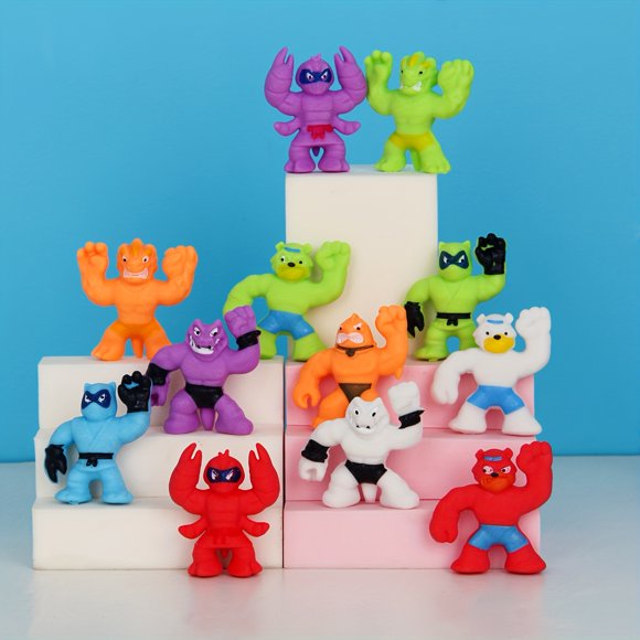 12pcs Colorful Mini Monster Rubber Figurines Toys - Fun Fidget Toys for Boys, Birthday Party Favors, Classroom Prizes, Goodie Bag Stuffers with Random Styles and Cute Designs