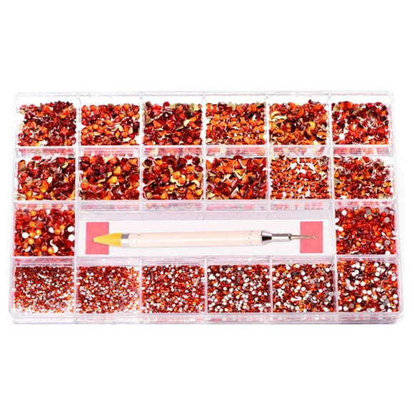 Diamantes De Imitación Para Uñas, Mezcla De 20 Estilos, Cristales De Diamantes De Imitación, Decoraciones 3D, Piedras De Espalda Plana, Gemas Con Bolígrafo De Punta Para Arte De Uñas Diy 21 Rejillas Yuarrent CE008011-01