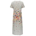 thumbnail image 5 of SMihono Robes Bohèmes d'Été pour Femmes Grande Taille à Col Rond à Manches Courtes Imprimé Quotidien Décontracté Vintage Robe Maxi Bohème, 5 of 5