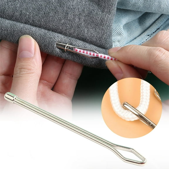 Rope Threader Clip, Drawstring Threader Tool, Sewing Loop Turner Hooks Metal Drawstring Threader with Tweezer Sewing Tool for Drawstring Replacement for Hoodies, Shorts, Pants
