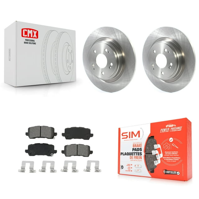 Transit Auto Rear Disc Brake Rotors and Semi-Metallic Pads Kit for Car 2017-2020 Acura MDX K8S-102986