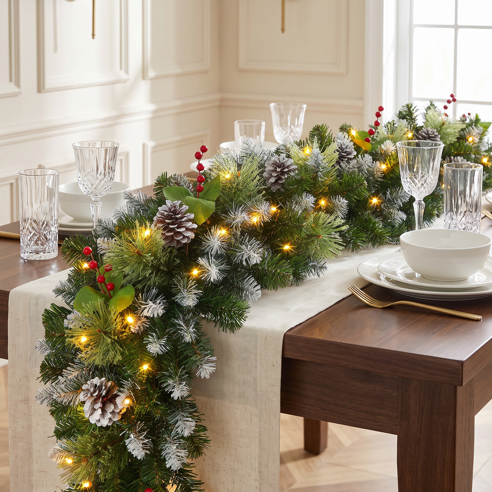 Lolsea 9-Foot Pre-Lit Christmas Garland with Multi-Color LED Lights photo 7
