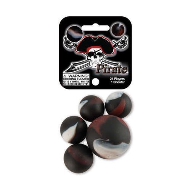 Mega Marbles PIRATE MARBLE NET (1 Shooter Marble & 24 Player Marbles