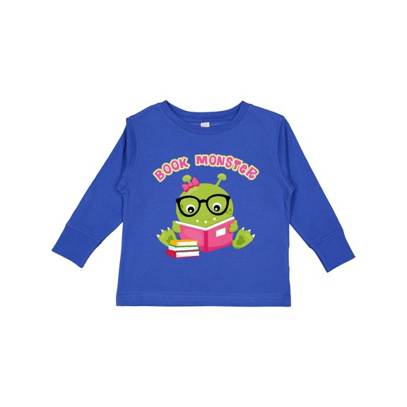 Inktastic Book Monster Girl Girls Long Sleeve Toddler T-Shirt