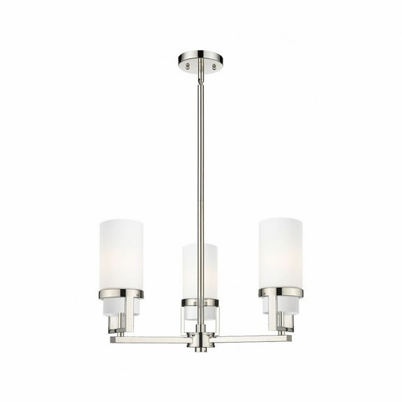 Innovations Lighting Utopia - 3 Light 8" Stem Hung Pendant Polished Nickel/Matte White