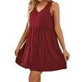 thumbnail image 2 of DODOING Women's Summer Dress Solid Color Sleeveless Dress Casual Loose Flowy Swing Shift Dresses, 2 of 8