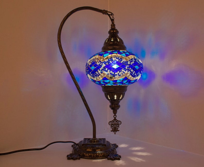 Different Variations Mosaic Swan Table Lamp Turkish Mosaic Lamp Night